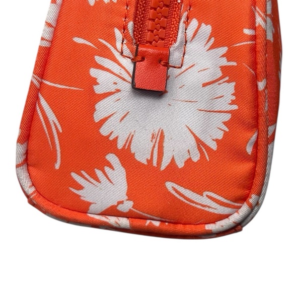 Kate Spade Jae medium dome cosmetic case in orange and white floral nylon - Picture 11 of 16